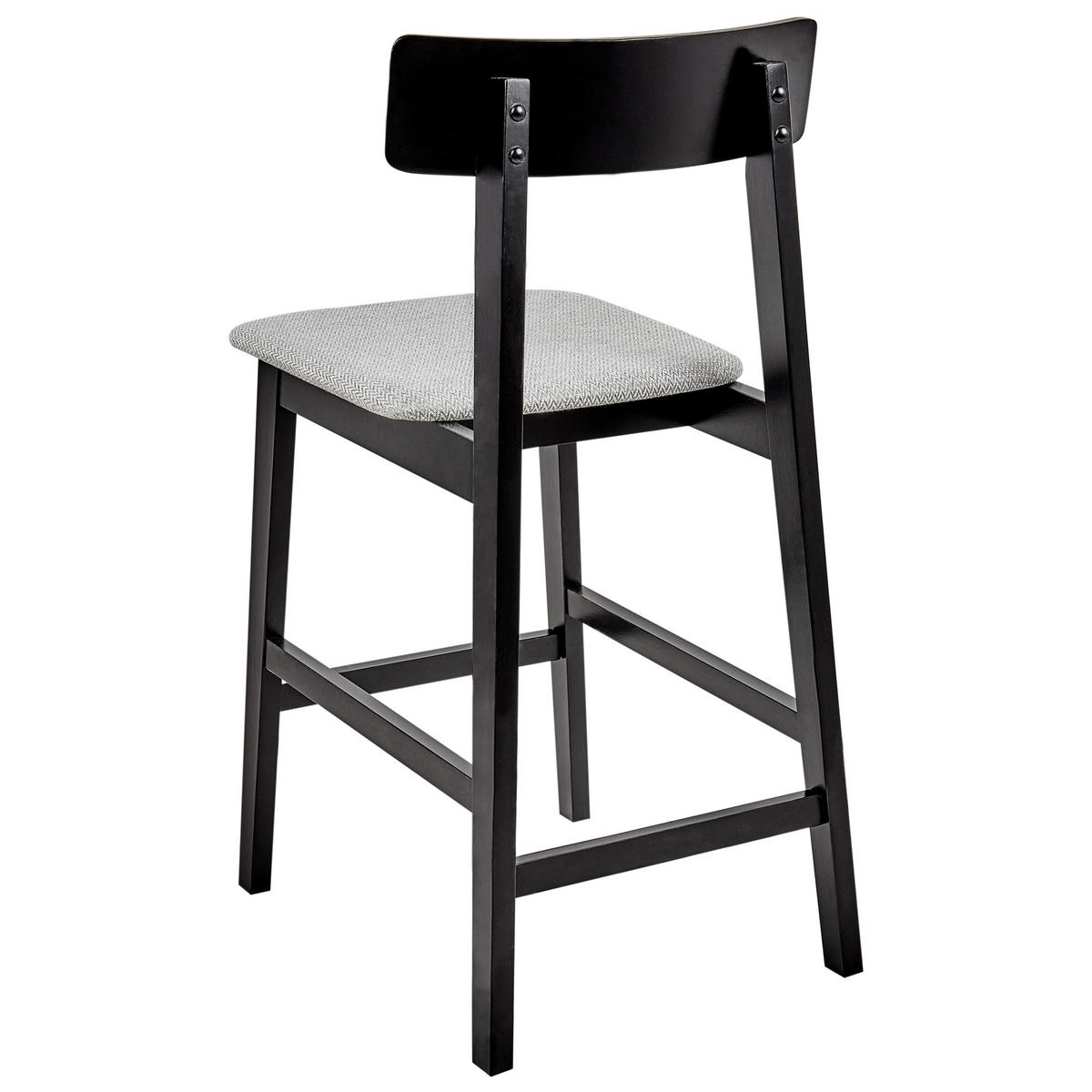 BARHOCKER 2er-Set Schwarz Isanti - Schwarz/Grau, Holz (44/92/51cm) - Beliani