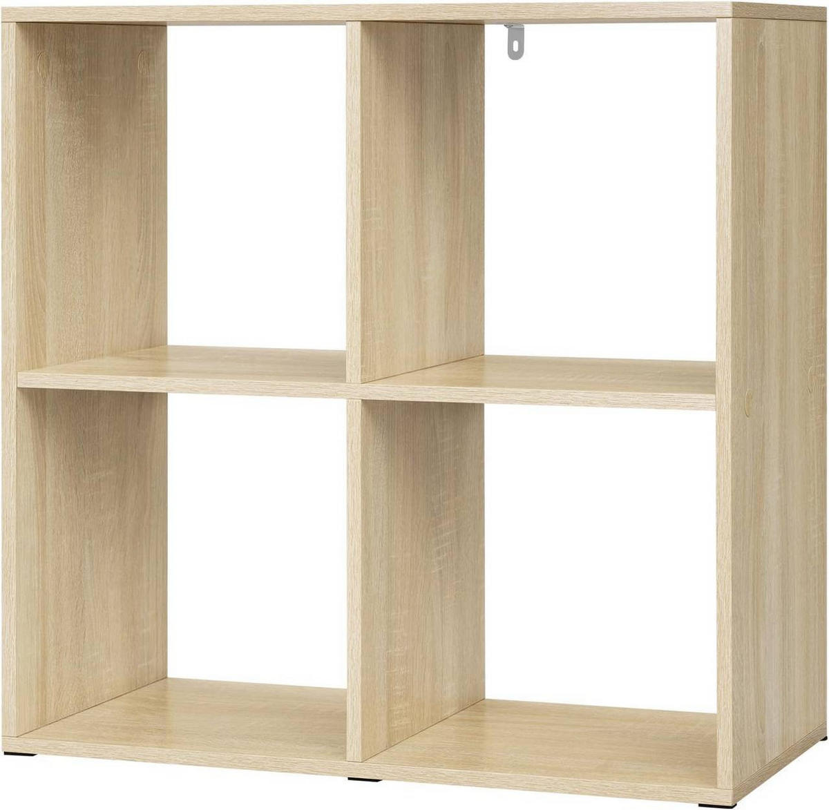 REGALE Bücherregal mit 4 offenen Fächern, 60x60x29 cm, Helle Eiche - Eichefarben, Holzwerkstoff/Kunststoff (60/60/29cm) - Woltu