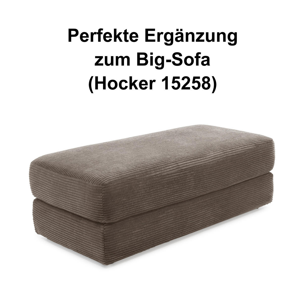 BIG-SOFA mit Federkern B290/T135/H90 cm extratief, Liegefläche 122x240 cm, Cord Braun Taupe / 15252 - Taupe/Schwarz, Kunststoff/Textil (290/90/135cm) - luma-home