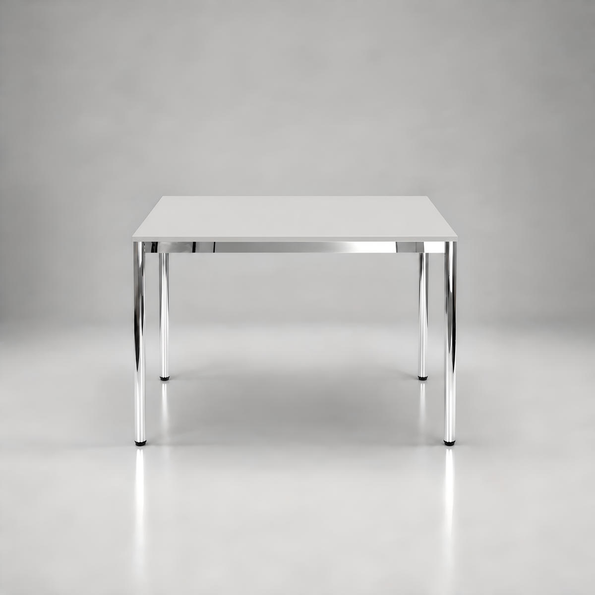 SCHREIBTISCH VST1 100 x 100 cm Lichtgrau – höhenverstellbar - Chromfarben/Grau, Holzwerkstoff (100/100/75.5cm) - Versee