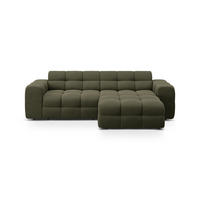 ECKSOFA rechts Kendal aus strukturiertem Stoff amazonasgrün 4 Sitzplätze - Waldgrün, Textil (173/256cm) - Micadoni