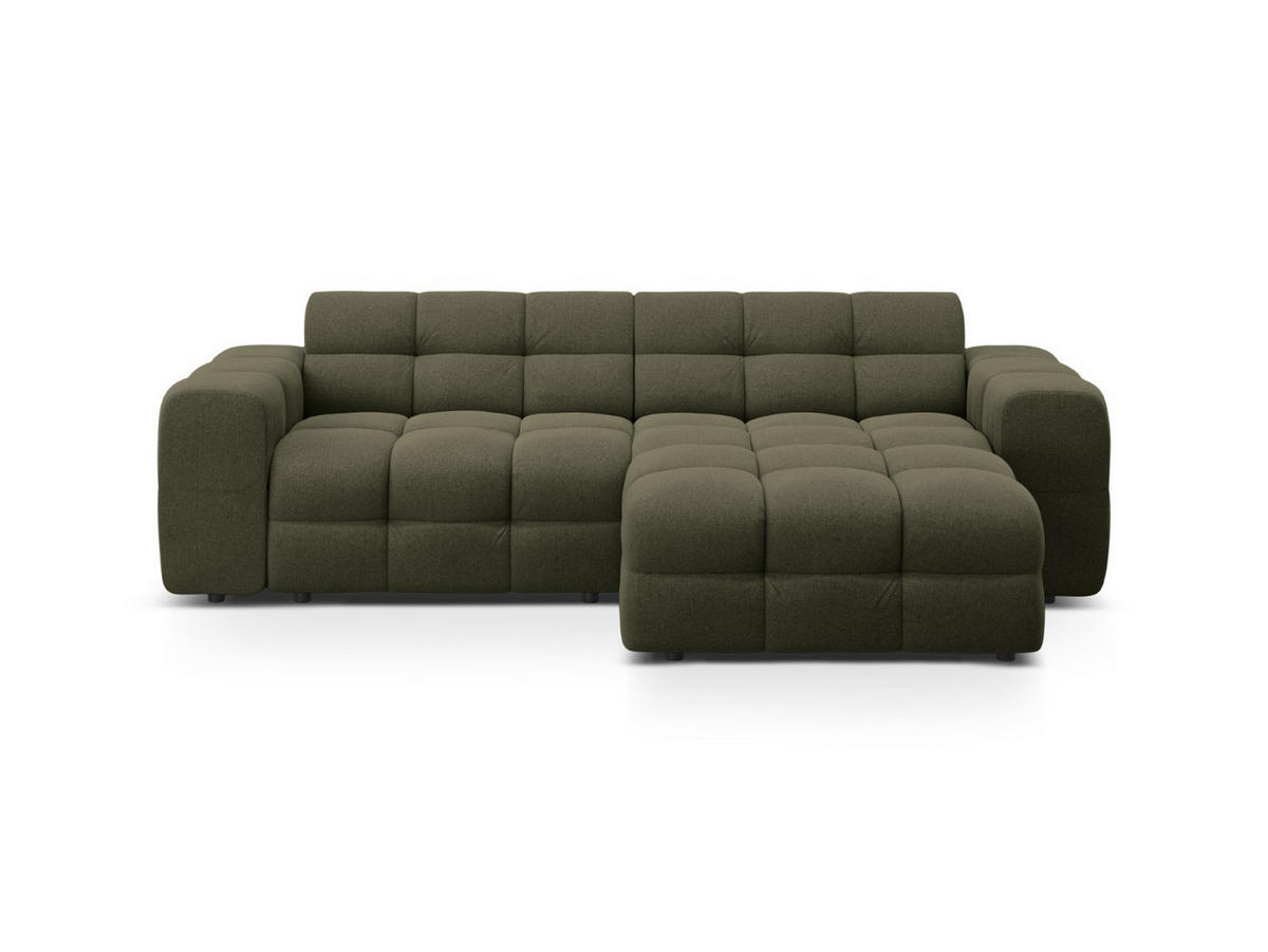 ECKSOFA rechts Kendal aus strukturiertem Stoff amazonasgrün 4 Sitzplätze - Waldgrün, Textil (173/256cm) - Micadoni