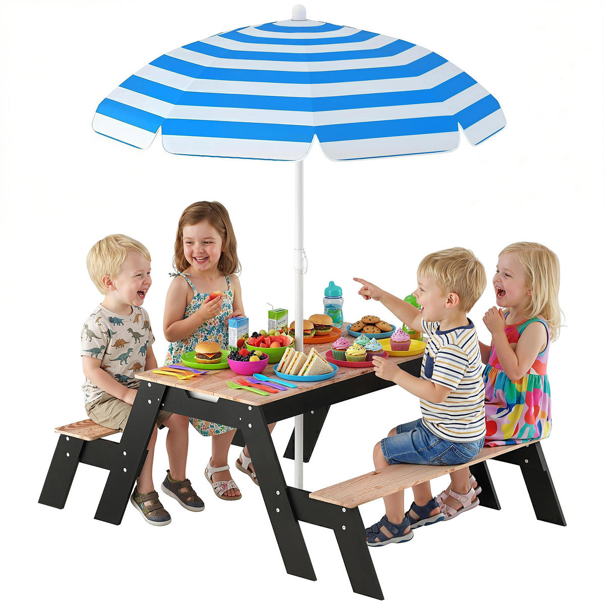 KINDERSITZGRUPPE DE-17561 Naturholz - Naturfarben, Metall (95/160/113cm) - ComfortXL