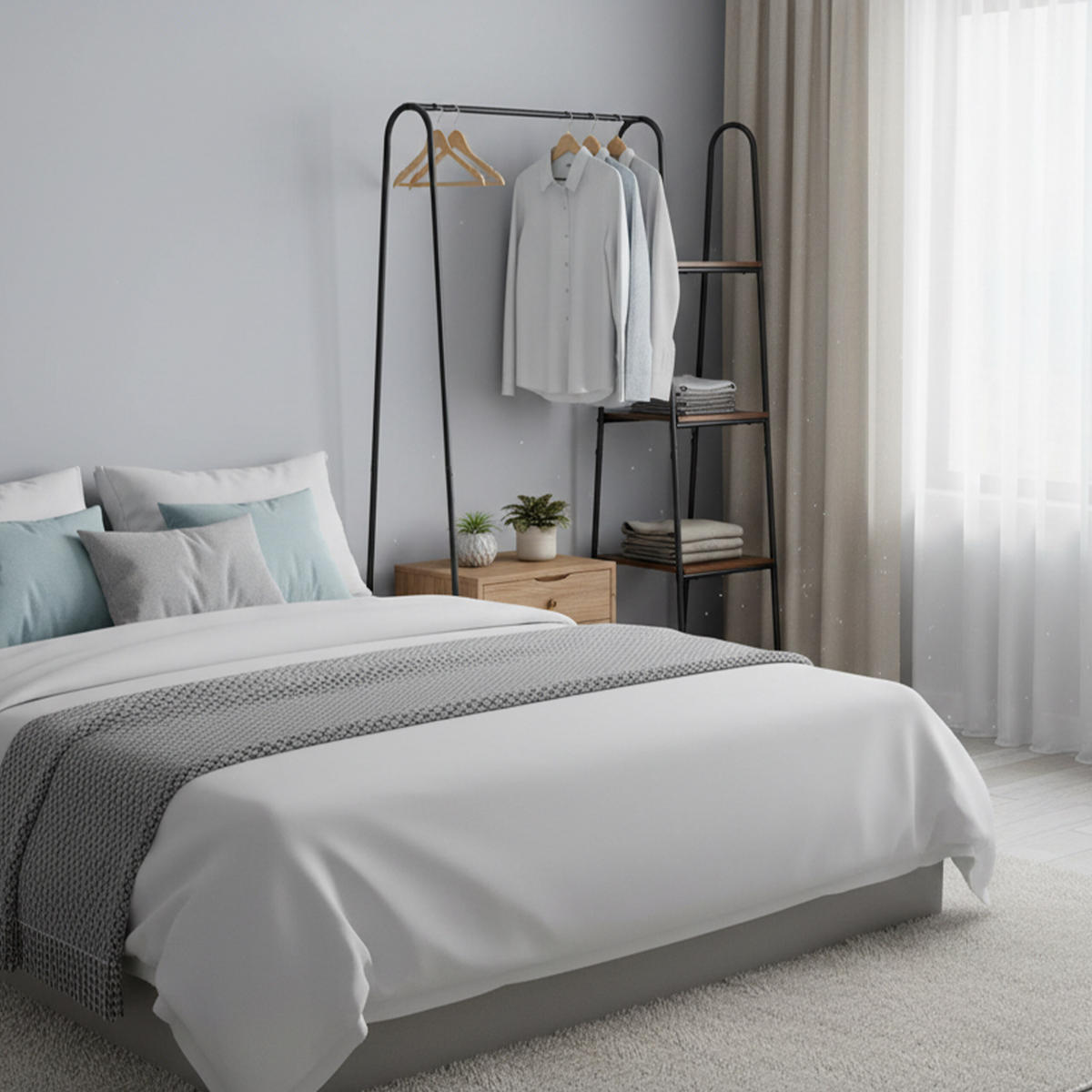 KLEIDERSTÄNDER - Multicolor, Holzwerkstoff/Metall (100/160/40cm) - Relaxdays