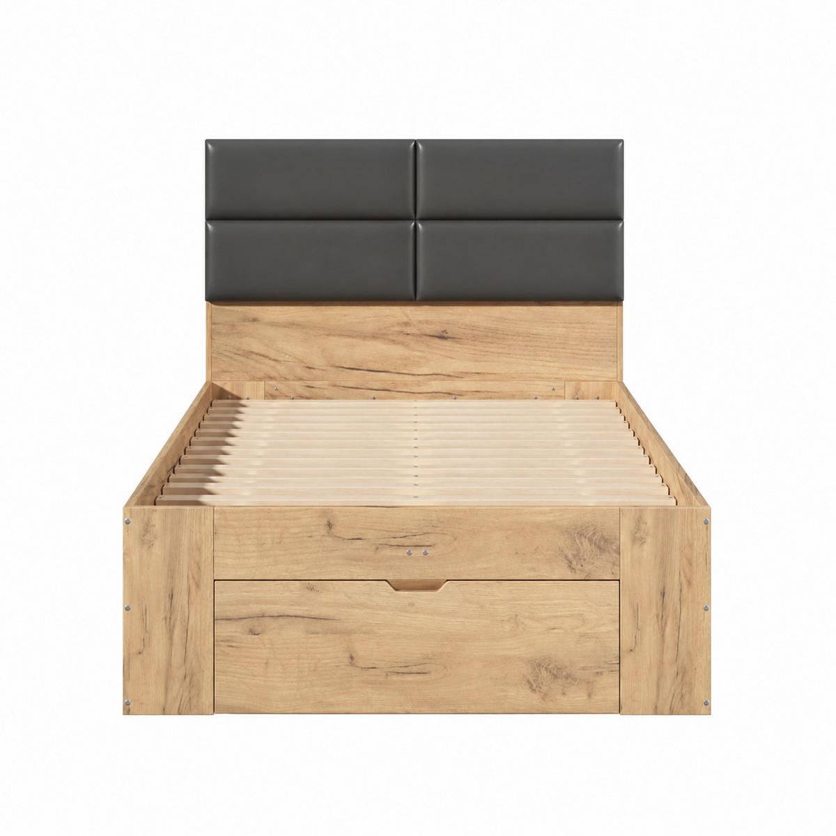 KINDERBETT 140/200 cm mit USB und Stauraum, DE-41825, in Naturfarbe - Naturfarben, Holzwerkstoff (140/200cm) - ComfortXL