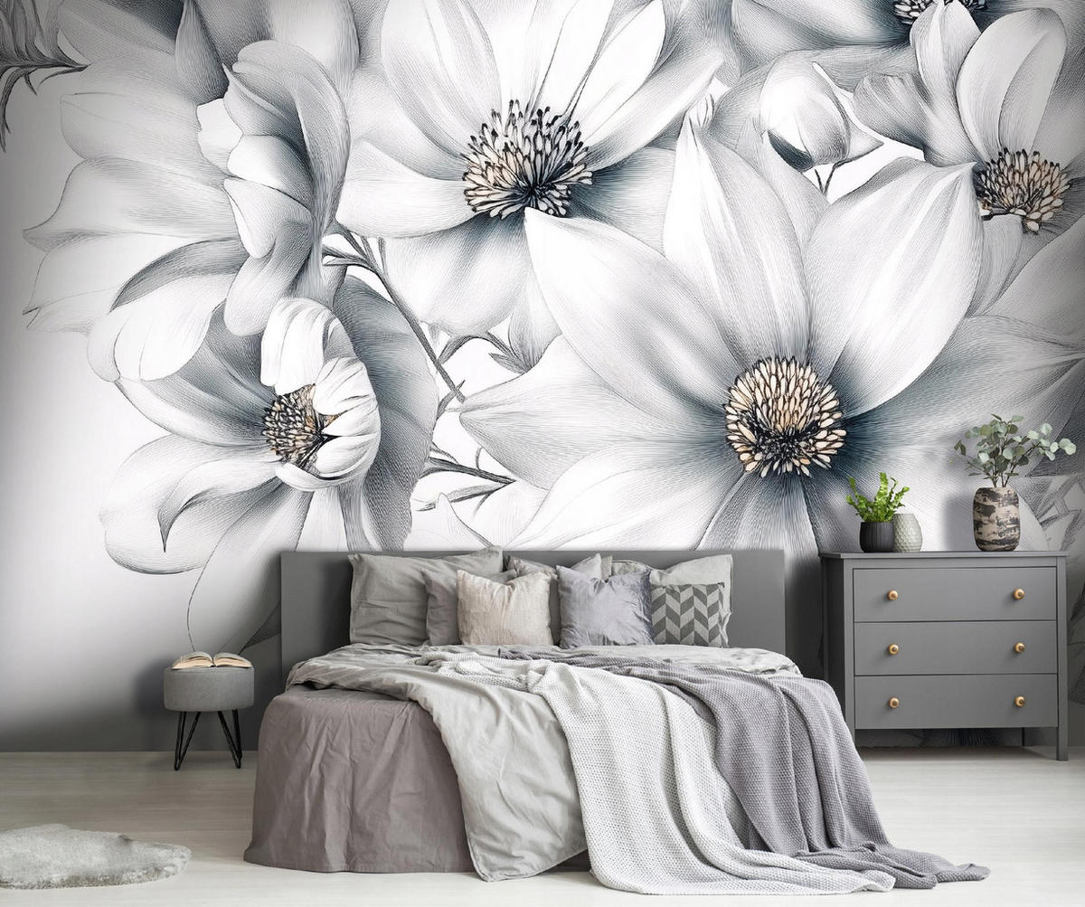 FOTOTAPETE Blumen 3D Effekt Vlies Tapete Wohnzimmer 150x105 - Multicolor, Papier (150/105cm) - Wallarena