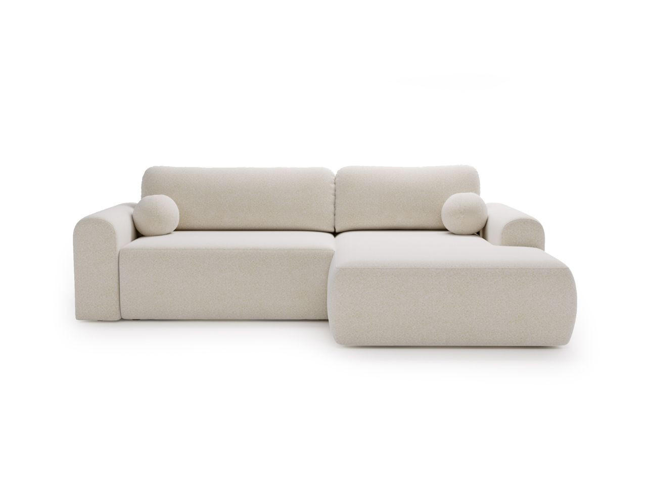 ECKSOFA Savana Weiß Links - Weiß, Holz/Textil (257/177cm) - Graingold