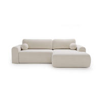 ECKSOFA Savana Weiß Links - Weiß, Holz/Textil (257/177cm) - Graingold