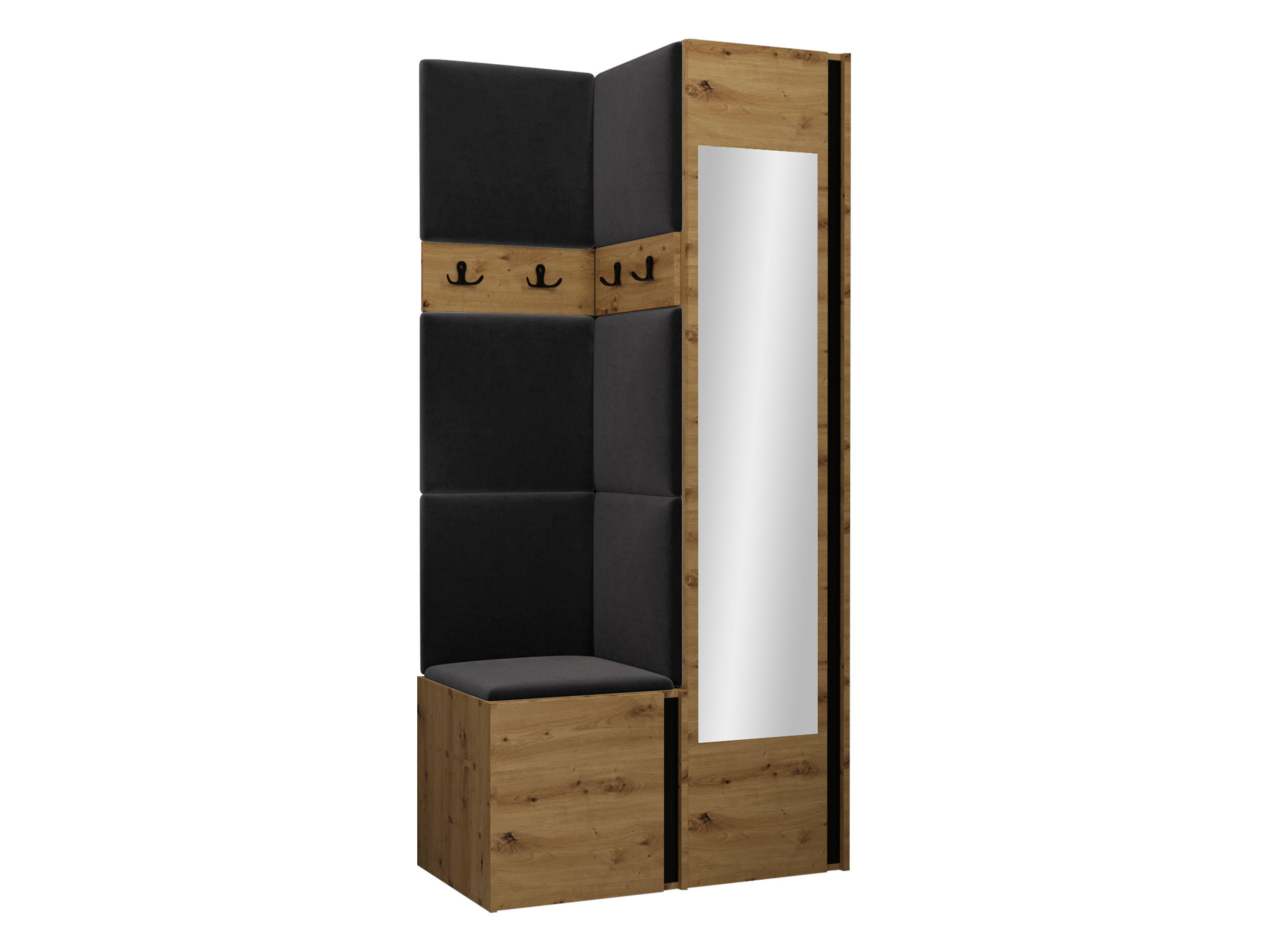 GARDEROBEN-SET Orion XXV - Anthrazit/Eiche Artisan, Holzwerkstoff/Kunststoff (82/186/46cm) - MIRJAN24