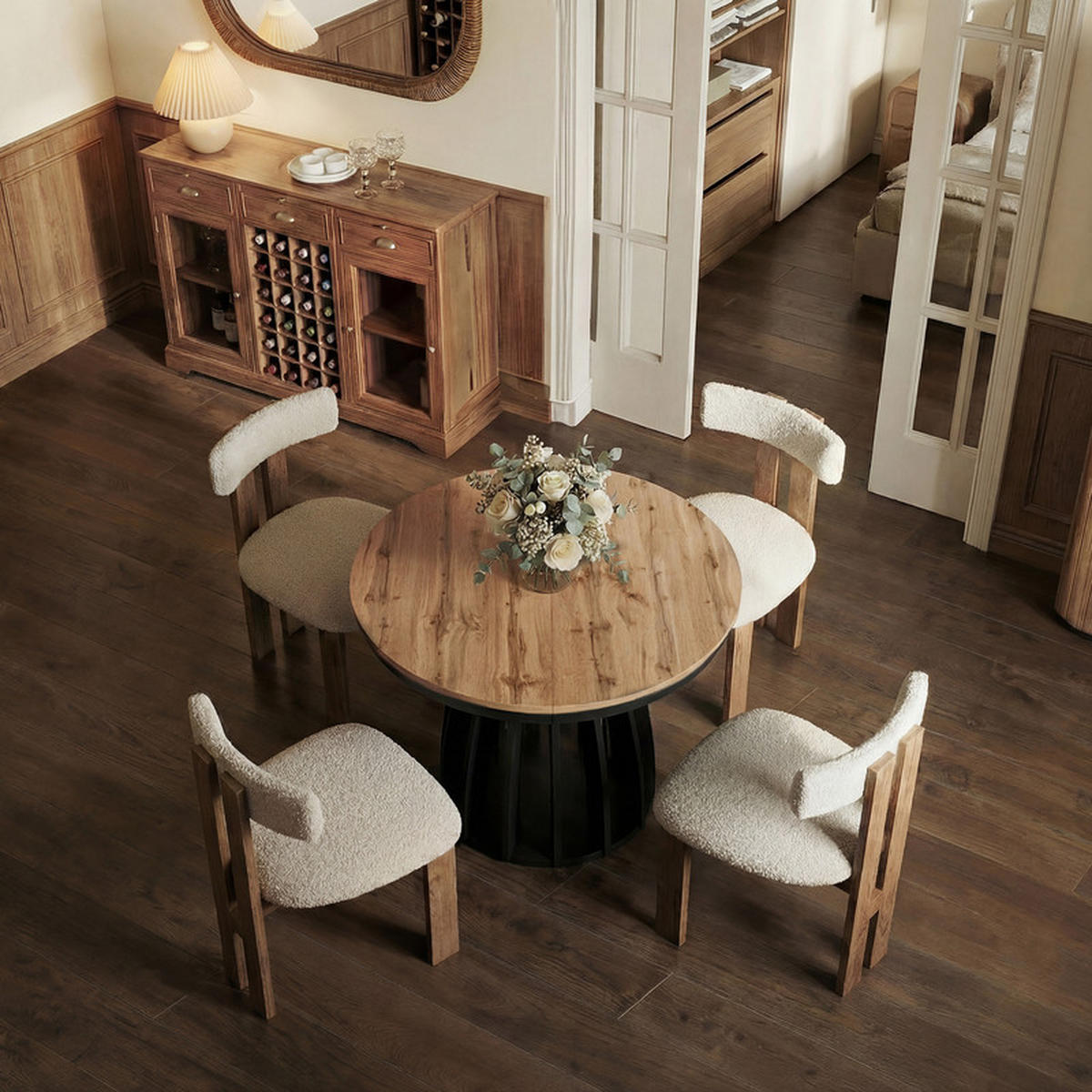 AUSZIEHTISCH VENO 100-180/76 cm Schwarz / Wotan-Eiche - Schwarz, Holzwerkstoff (100/100/76cm) - Idohome
