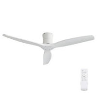 DECKENVENTILATOR 52Zoll Ohne Licht Massivholz Flügel DC Motor - Weiß, Kunststoff (132.08/132.08/28.5cm) - CASIVA