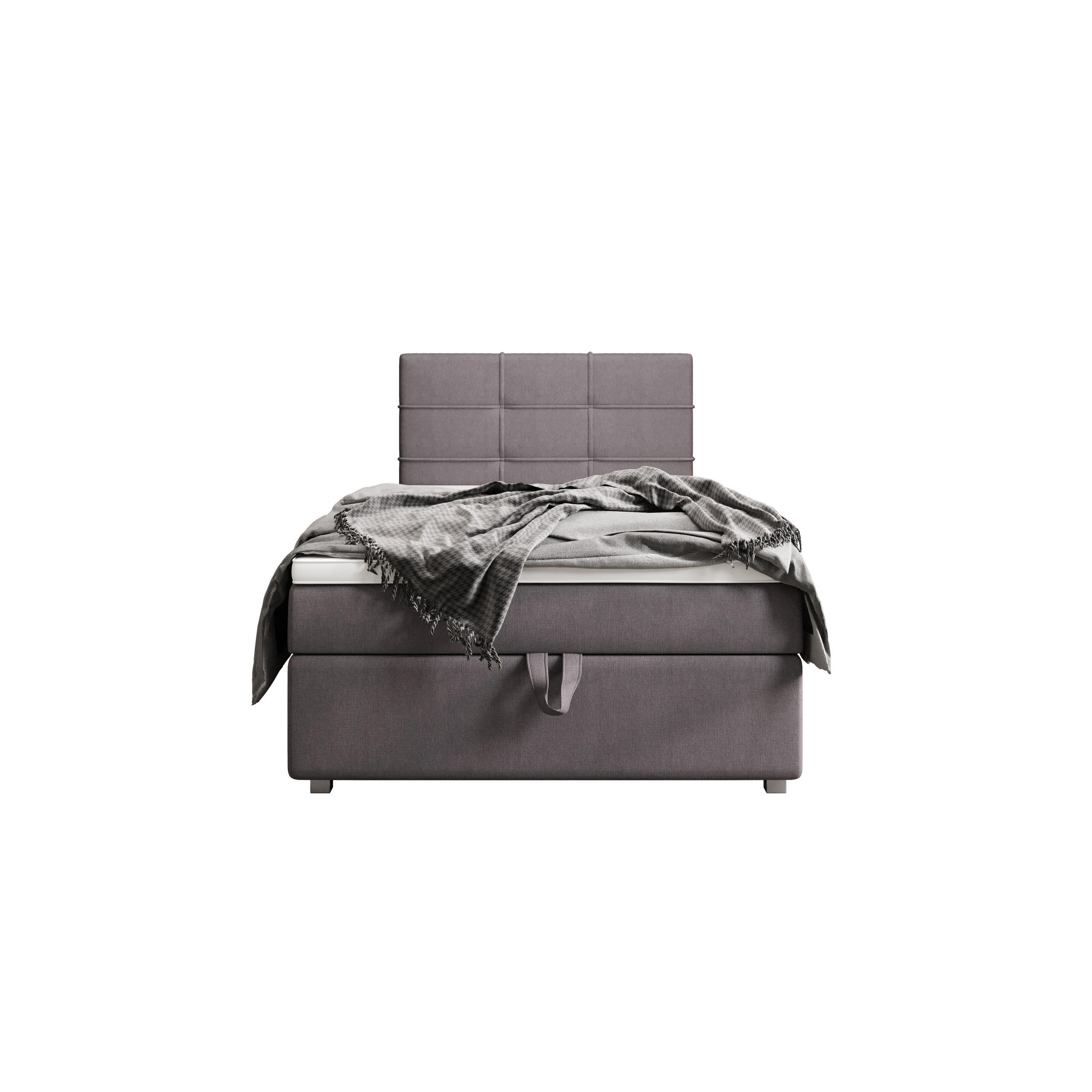 BOXBETT FADO 1 120x200, mit Matratze H3 und Topper, Cosmic 160 - Hellgrau, Holz/Kunststoff (120/200cm) - Bedante