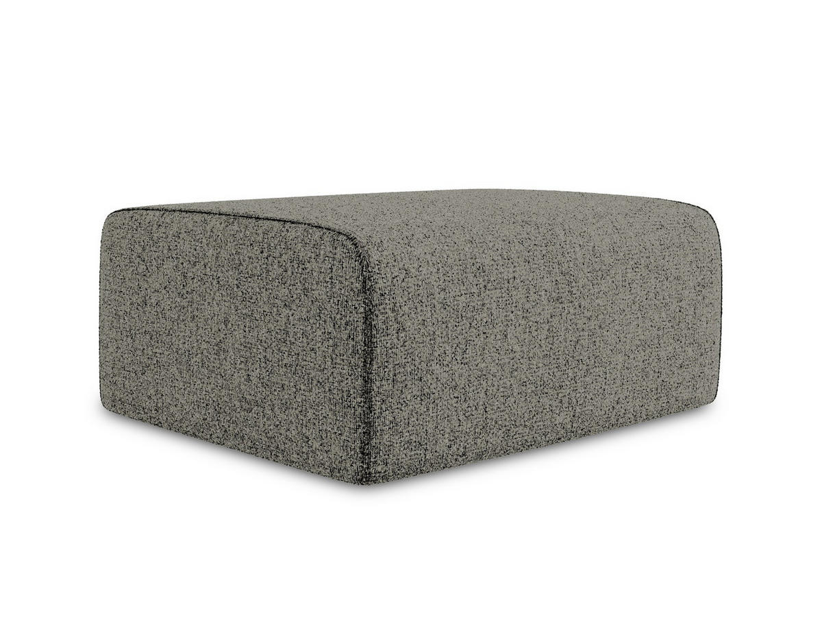 POUF Strukturstoff Stoff Grau - Dunkelgrau/Beige, Kunststoff/Textil (90/80/60cm) - Makamii