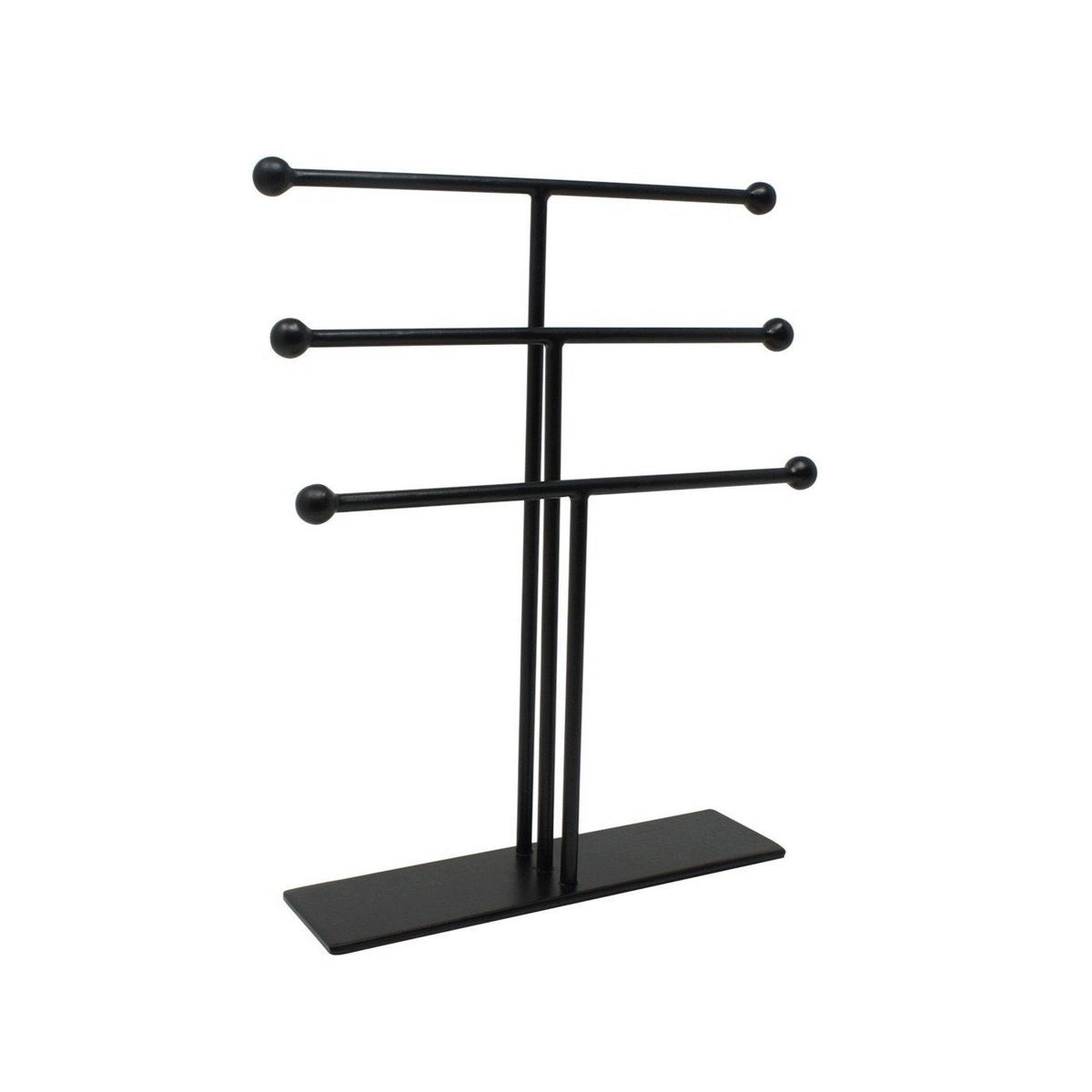 SCHMUCKSTÄNDER Ela aus Eisen in Schwarz 25/5 cm - Schwarz, Metall (5/20/25cm) - LaLe Living