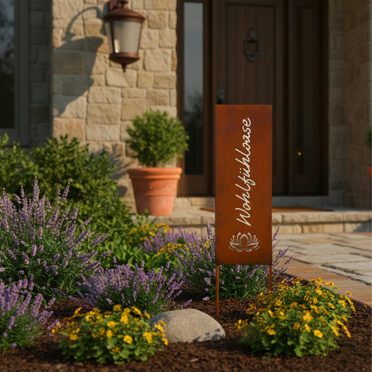 EDELROST-GARTENDEKO - Braun, Metall (1.5cm) - Relaxdays