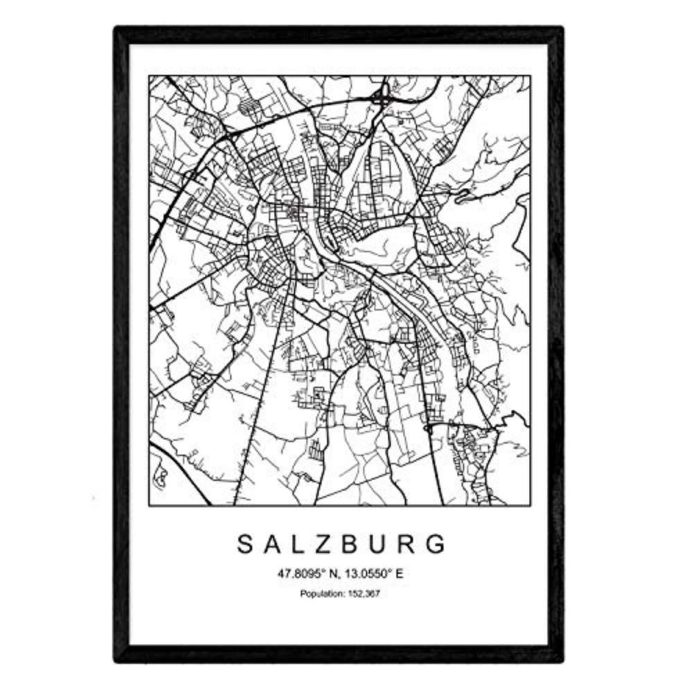 POSTER Salzburg Skandinavischen Stil A3 Rahmenlos - Klar, Papier (29.7/5/42cm) - Nacnic