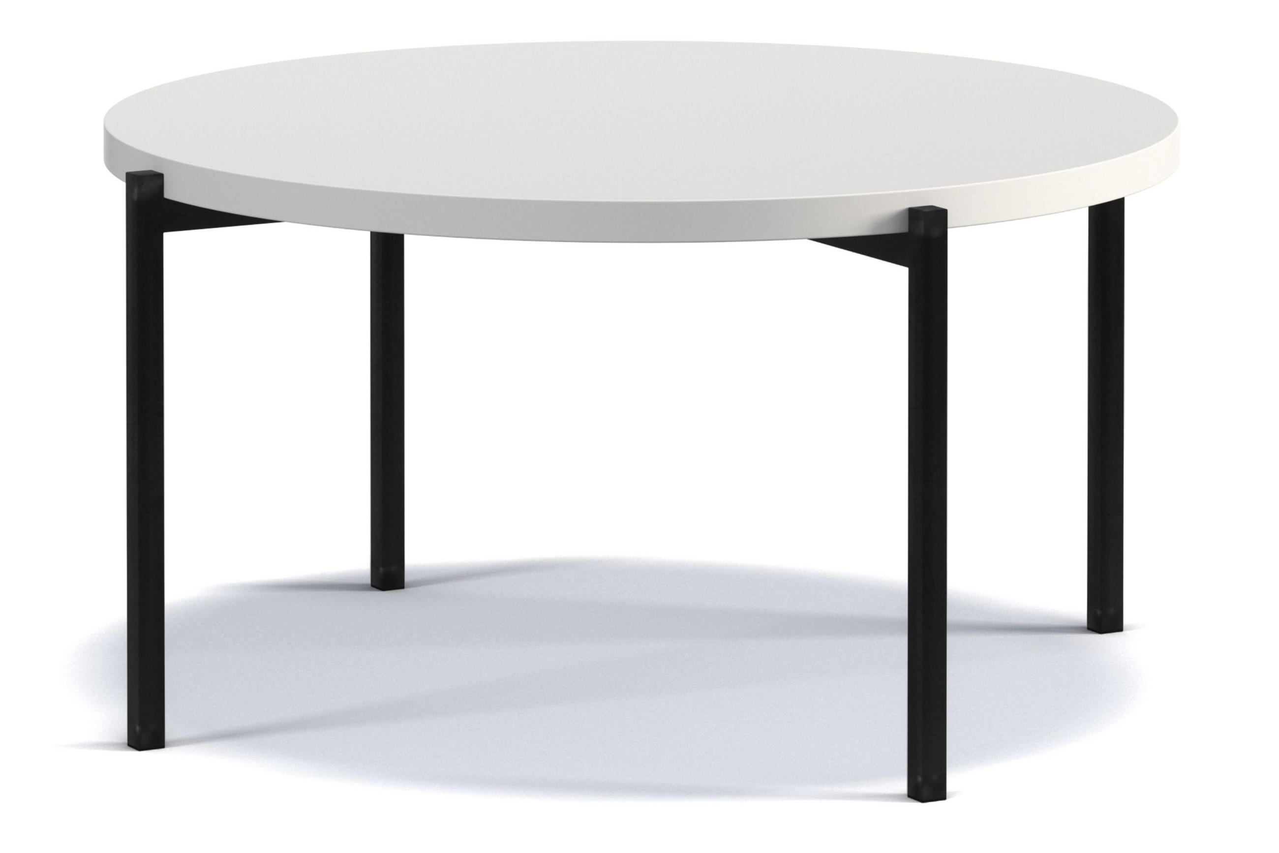 COUCHTISCH GERIS mit Metallfüßen, Spanplatte, Weiß - Schwarz/Weiß, Holz/Metall (85/85/43cm) - KONSIMO®