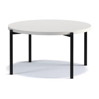 COUCHTISCH GERIS mit Metallfüßen, Spanplatte, Weiß - Schwarz/Weiß, Holz/Metall (85/85/43cm) - KONSIMO®