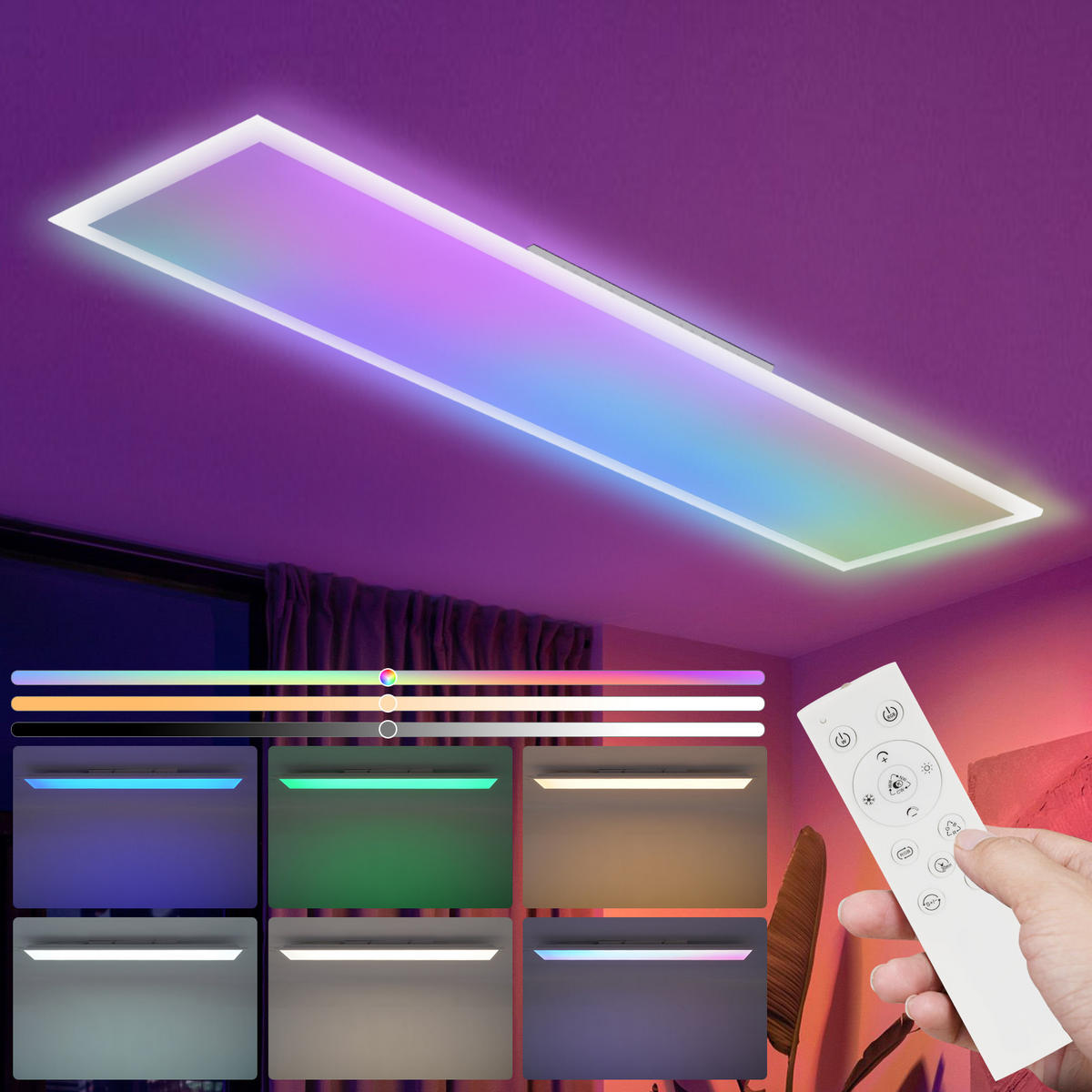 LED-DECKENLEUCHTE Quillon 100/25/5 cm - Weiß, Metall (25/100/5cm) - ZMH