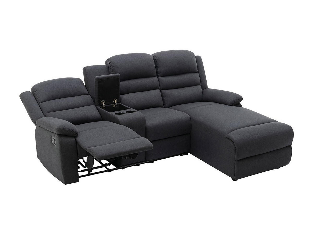 ECKSOFA Relaxsofa - Ecke Rechts - Stoff - Anthrazit - MACEDONIA - Anthrazit, Textil (231/172cm) - Vente-Unique