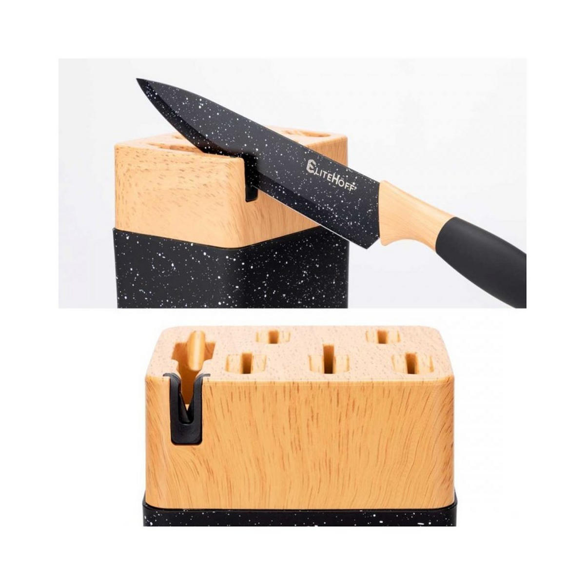 KÜCHENMESSERSET 59278 - Schwarz, Metall - Elitehoff