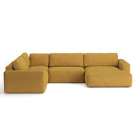 WOHNLANDSCHAFT mit wasserabweisendem Stoff - Currygelb/Gelb, Holz/Kunststoff (367/89/249cm) - Cotta