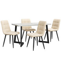 ESSGRUPPE DE-39006 117/68 cm Tisch mit 4 Stühlen Beige - Beige, Holzwerkstoff (117/75/68cm) - ComfortXL