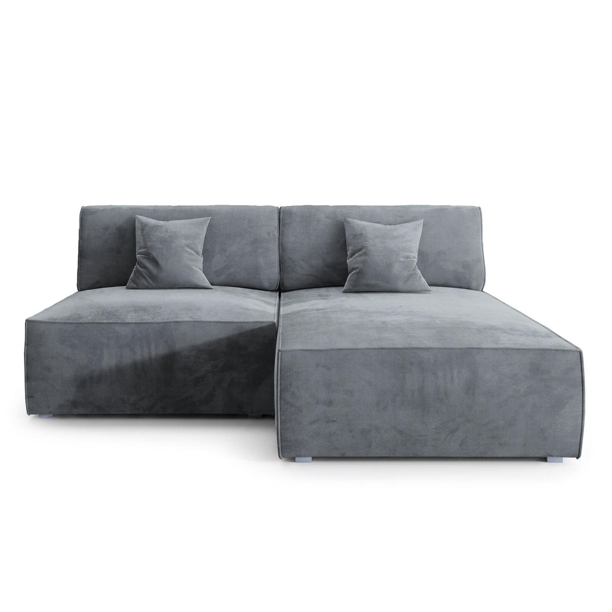 ROHOVÁ SEDAČKA FIORO šedá - šedá, dřevo/textil (204/148cm) - MASSENO