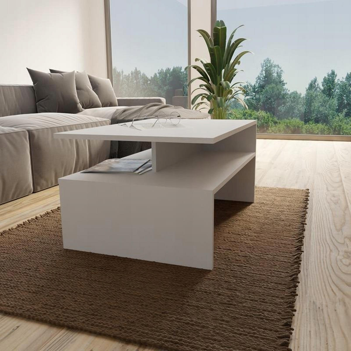 COUCHTISCH BOSTON EX3 Weiß 90/60/45 cm - Weiß, Holzwerkstoff (60/90/45cm) - Matkam Möbel