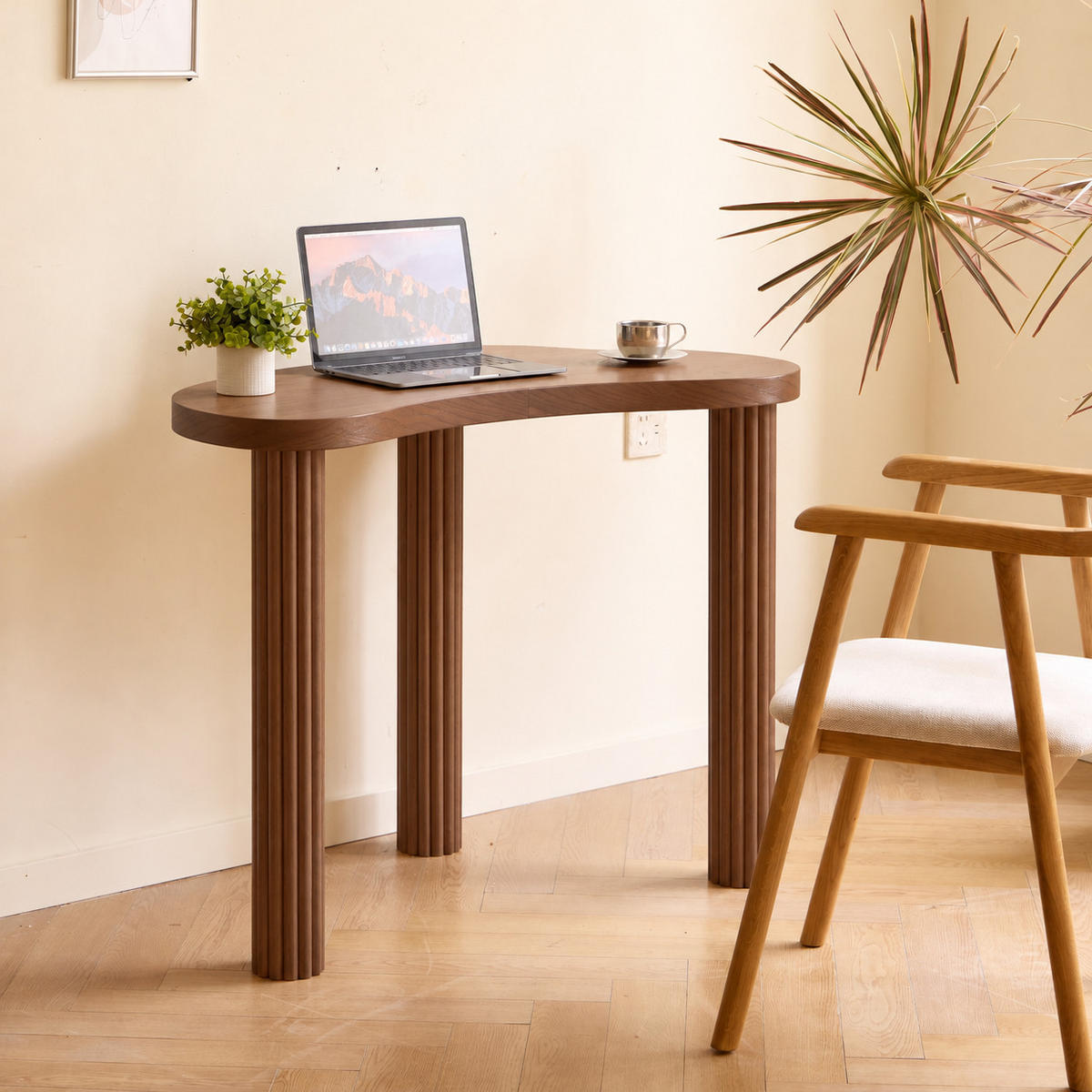 SCHREIBTISCH Abgerundet Dunkelbraun 100 x 60 x 77 cm - Dunkelbraun, Holz (60/100/77cm) - Nordlys