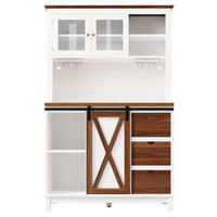 BUFFETSCHRANK Kombi Weiß 104/40/180 cm - Weiß, Holz (104/180/40cm) - PANGIVO
