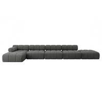 ECKSOFA modulares Sofa Lizur-L3 - 475x160x70 cm Dunkelgrau Velours - Dunkelgrau, Holzwerkstoff/Textil (475/160cm) - ALTDECOR