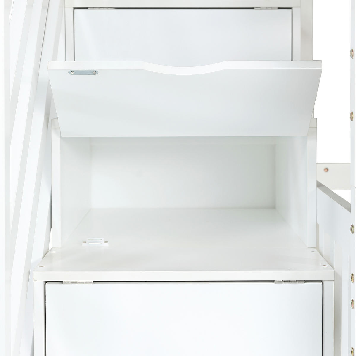 ETAGENBETT Kinderbett Weiß+Natur 90x200cm - Naturfarben, Holz (90/200cm) - ComfortXL