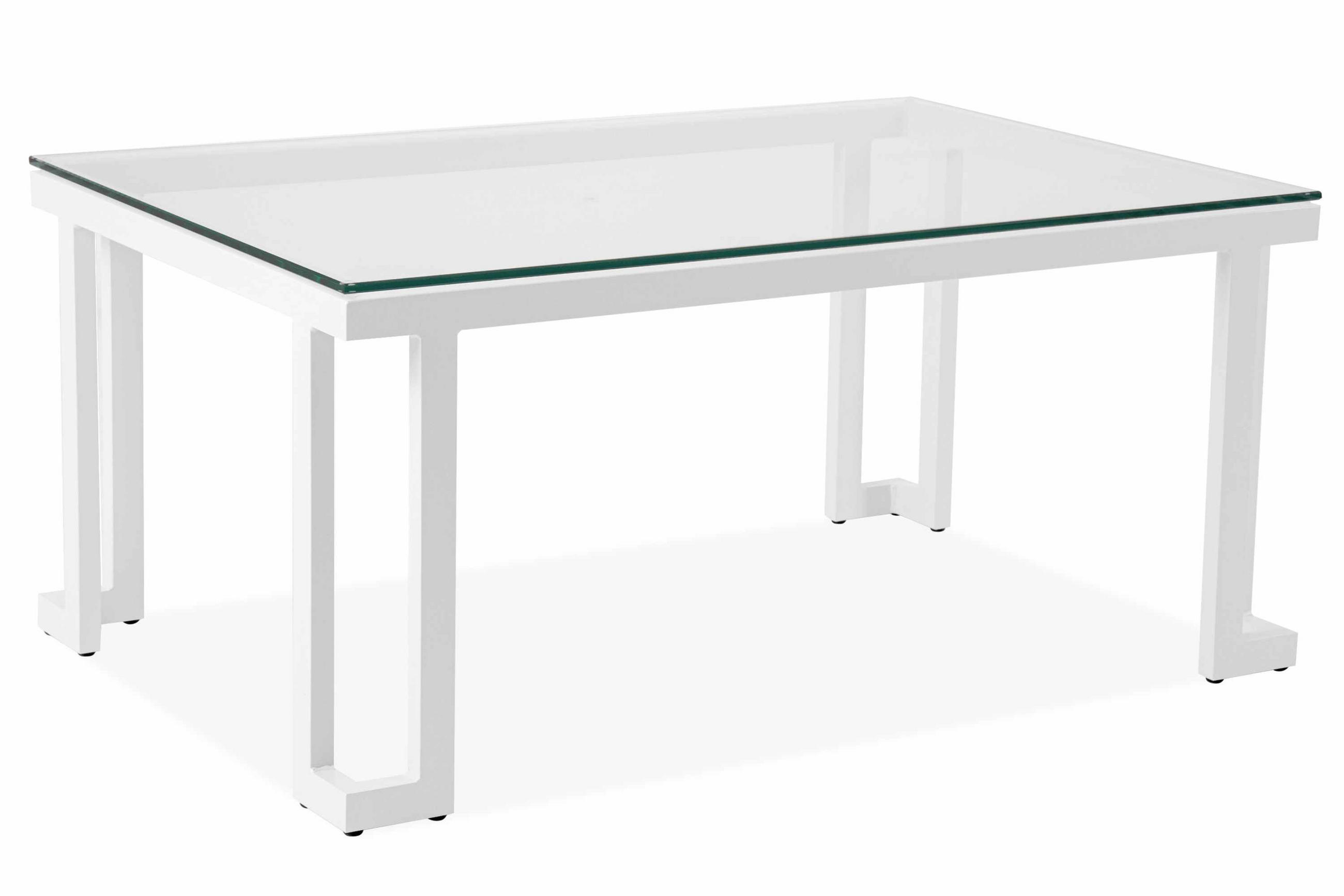 GARTENTISCH TRIGLO gehärtetes Glas, Modern, Weiß - Weiß, Glas/Metall (60/90/41cm) - KONSIMO®