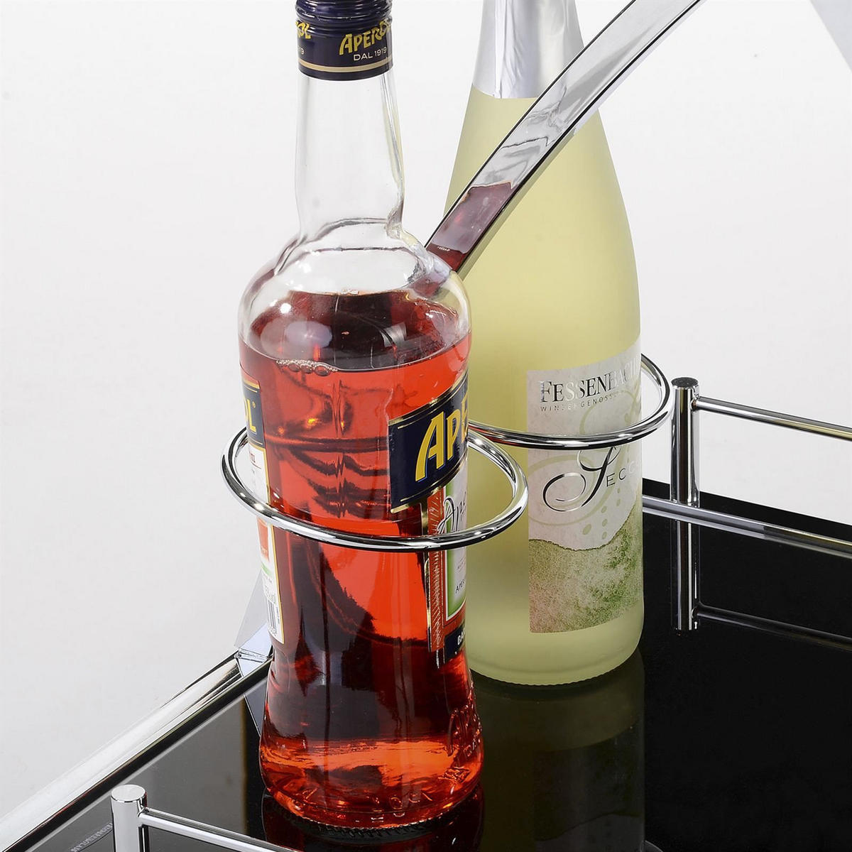 SERVIERWAGEN EVO - Schwarz, Glas/Metall (66/73/46cm) - IDIMEX