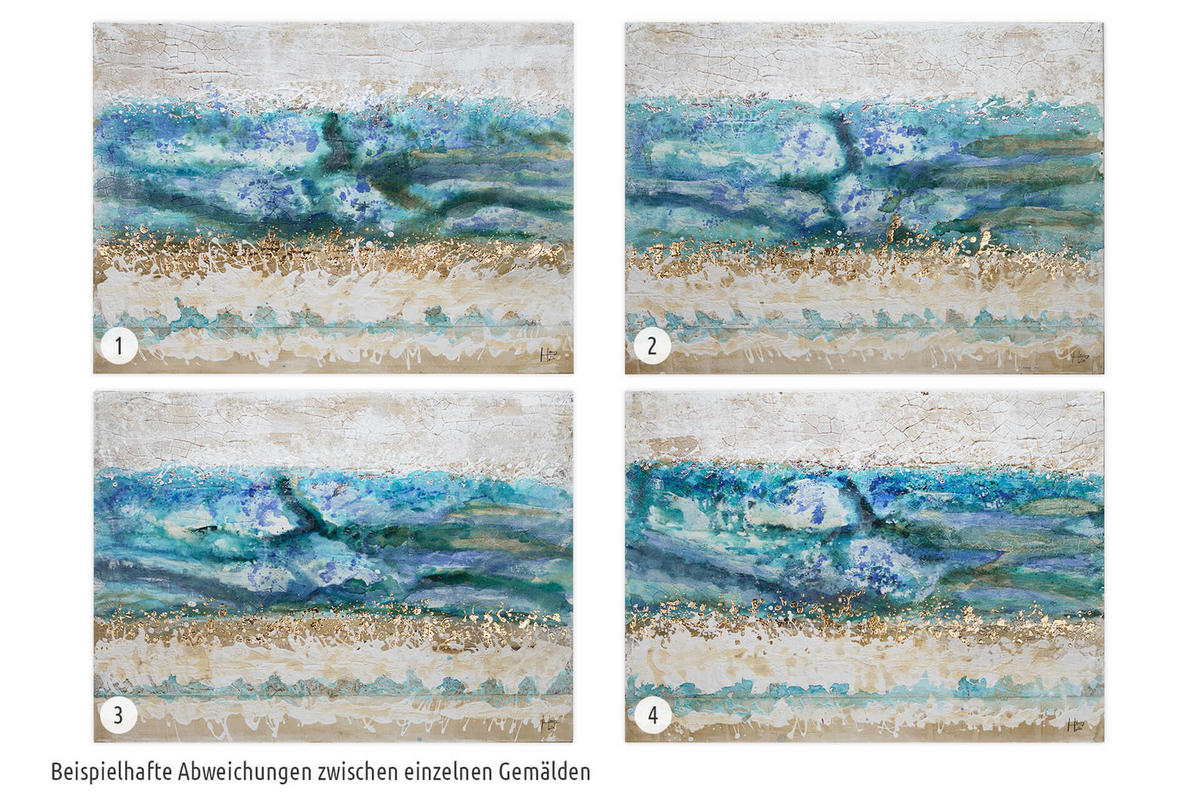 ÖLGEMÄLDE 100/75 cm - Blau/Beige, Holz/Textil (100/75cm) - KUNSTLOFT