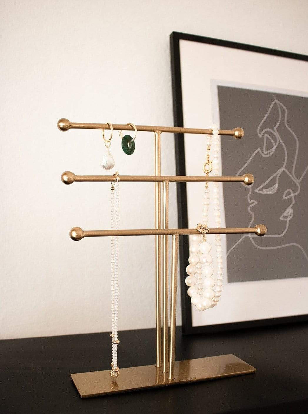 SCHMUCKSTÄNDER Ela aus Eisen in Gold 25/5 cm - Goldfarben, Metall (5/20/25cm) - LaLe Living
