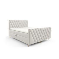 BOXBETT Carlito Premium - Weiß, Holzwerkstoff/Textil (200/220cm) - Fun Möbel