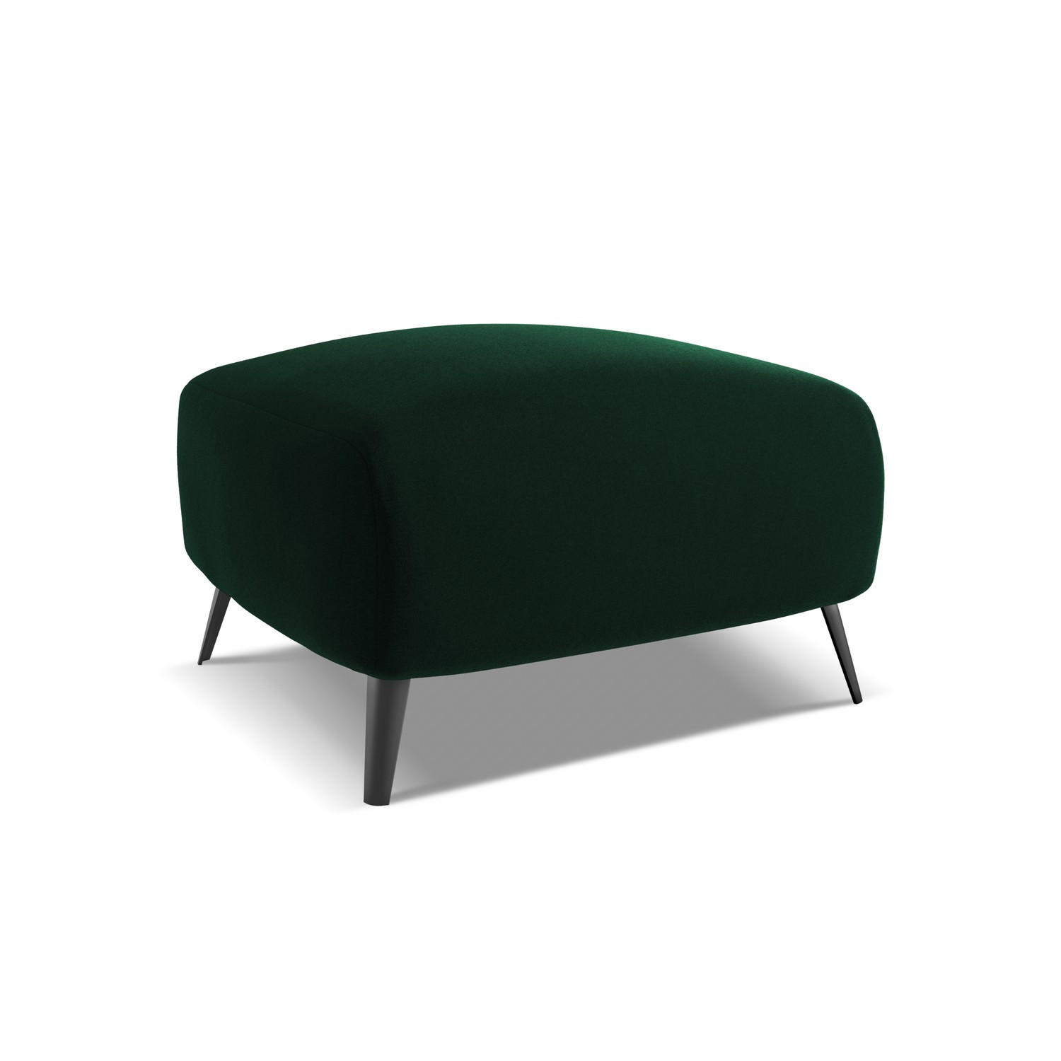POUF Samt Stoff Grün - Dunkelgrün/Schwarz, Textil/Metall (65/44/65cm) - LaMiaSofa