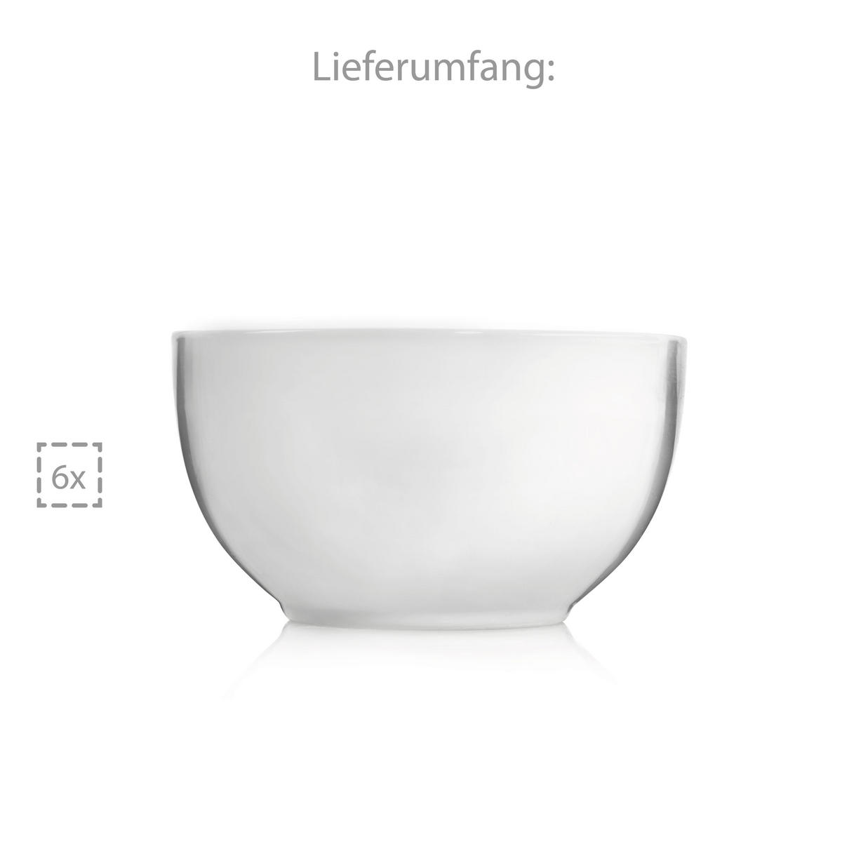 DESSERTSCHALEN SET SUNFORT - 6 teilig aus Porzellan - Weiß, Keramik (14.5cm) - Sänger