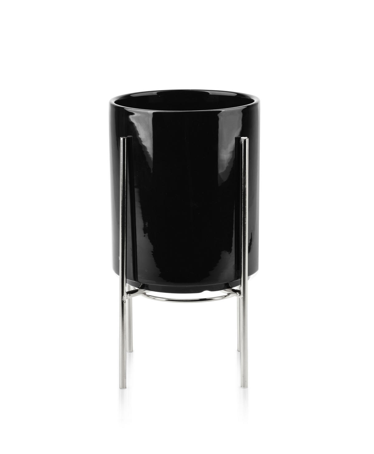 BLUMENTOPF Neva Schwarz 13/13/15.5 cm Keramik - Schwarz, Keramik (13/15.5cm) - Mondex