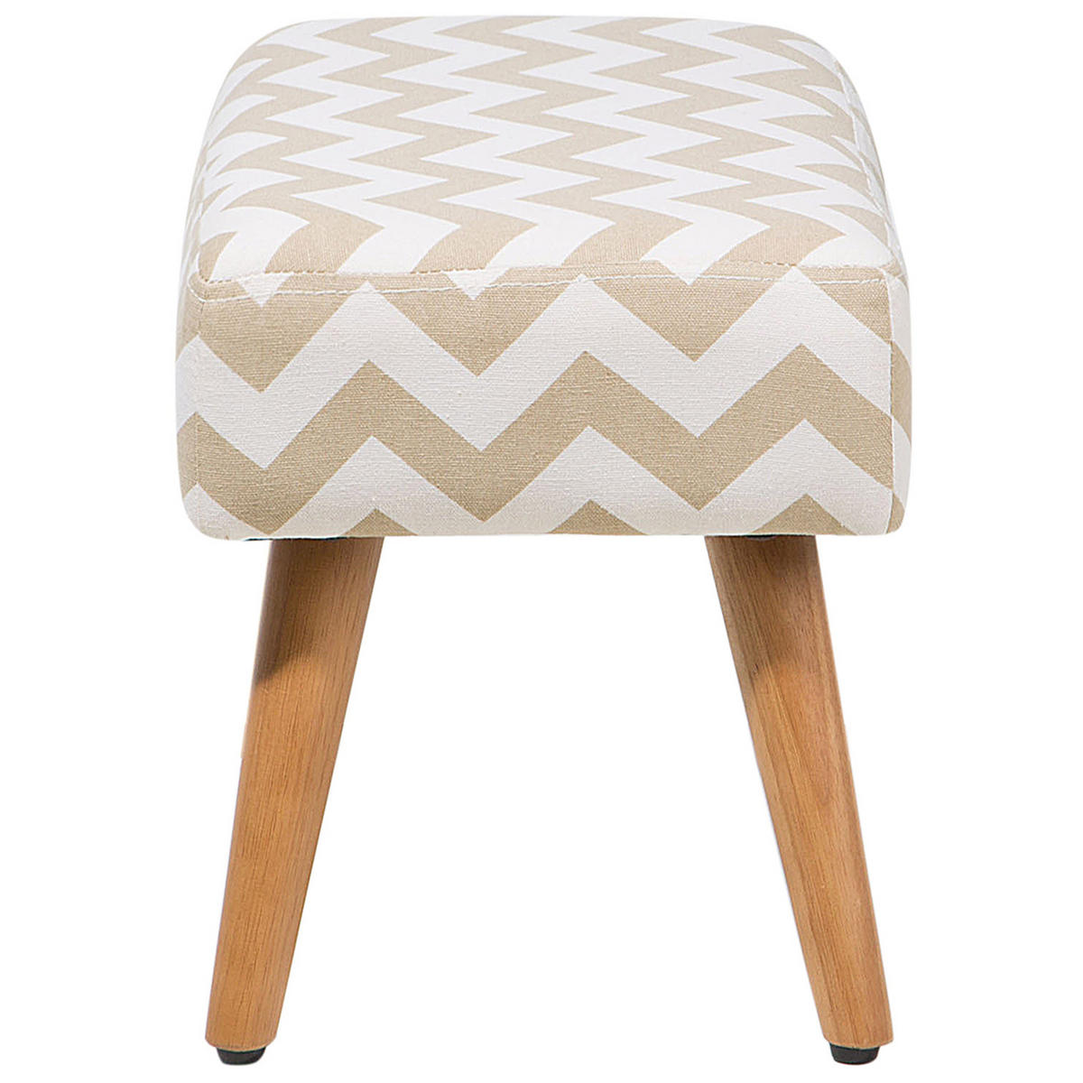 HOCKER Takoma 30/50/35 cm - Beige/Weiß, Naturmaterialien/Textil (50/35/30cm) - Beliani