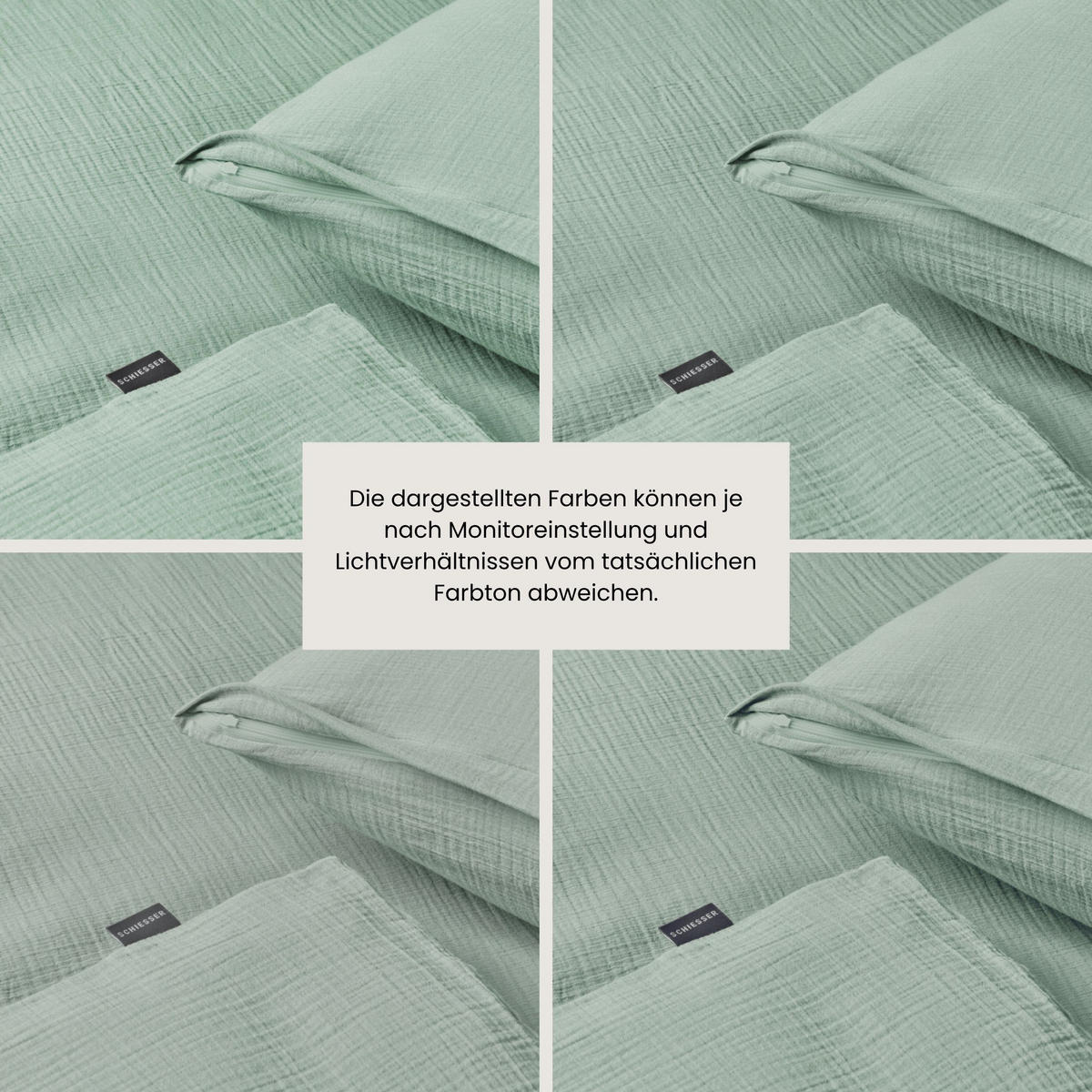BETTWÄSCHESET Molly - Musselin - 2-teilig - 135x200 cm - Hellgrün - Hellgrün, Textil (135/200cm) - SCHIESSER