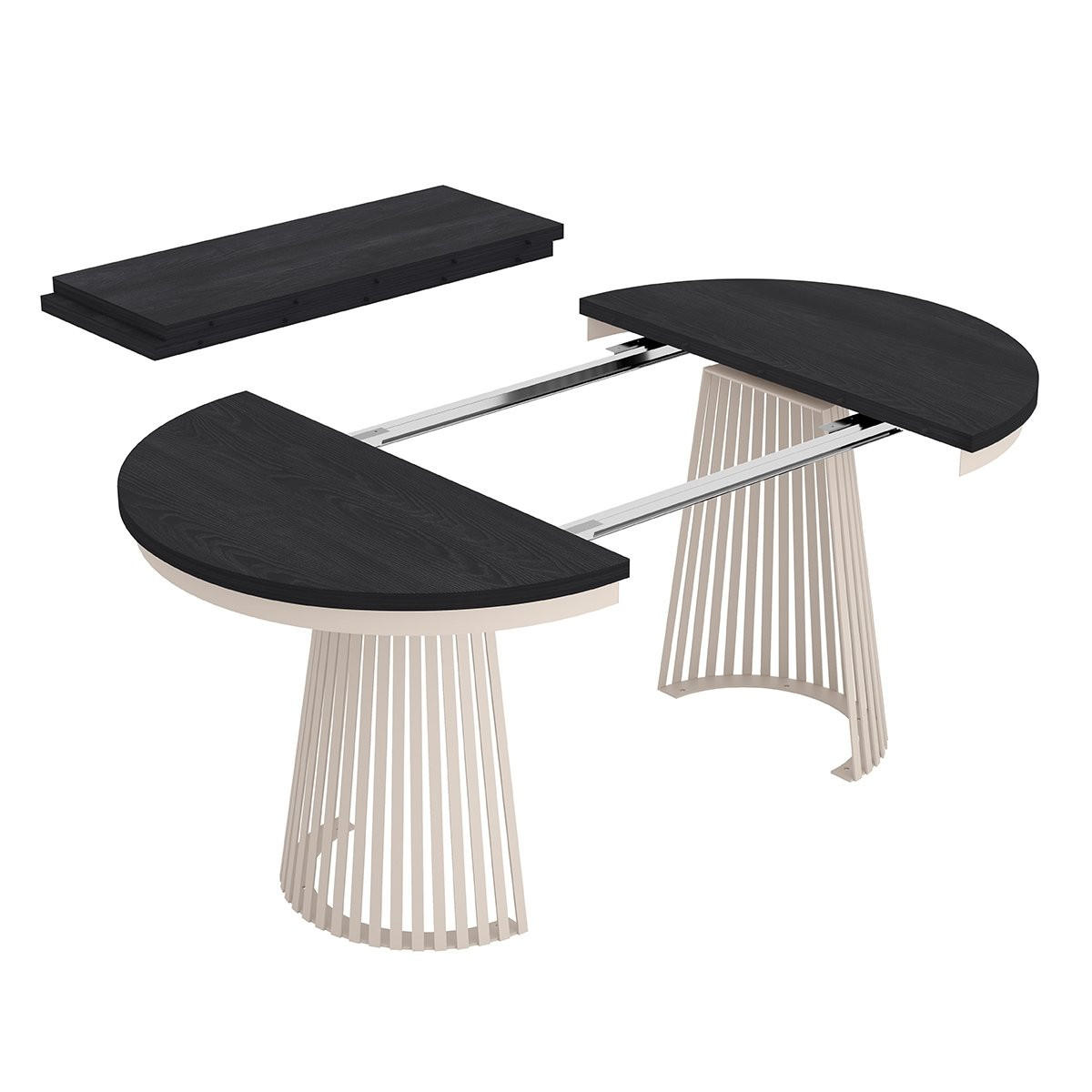 ESSTISCH TRAVIS Ausziehbar 100 - 180 / 100 x 76,6 cm - Kaschmir/Schwarz, Holz (100/100/76.6cm) - MASSENO