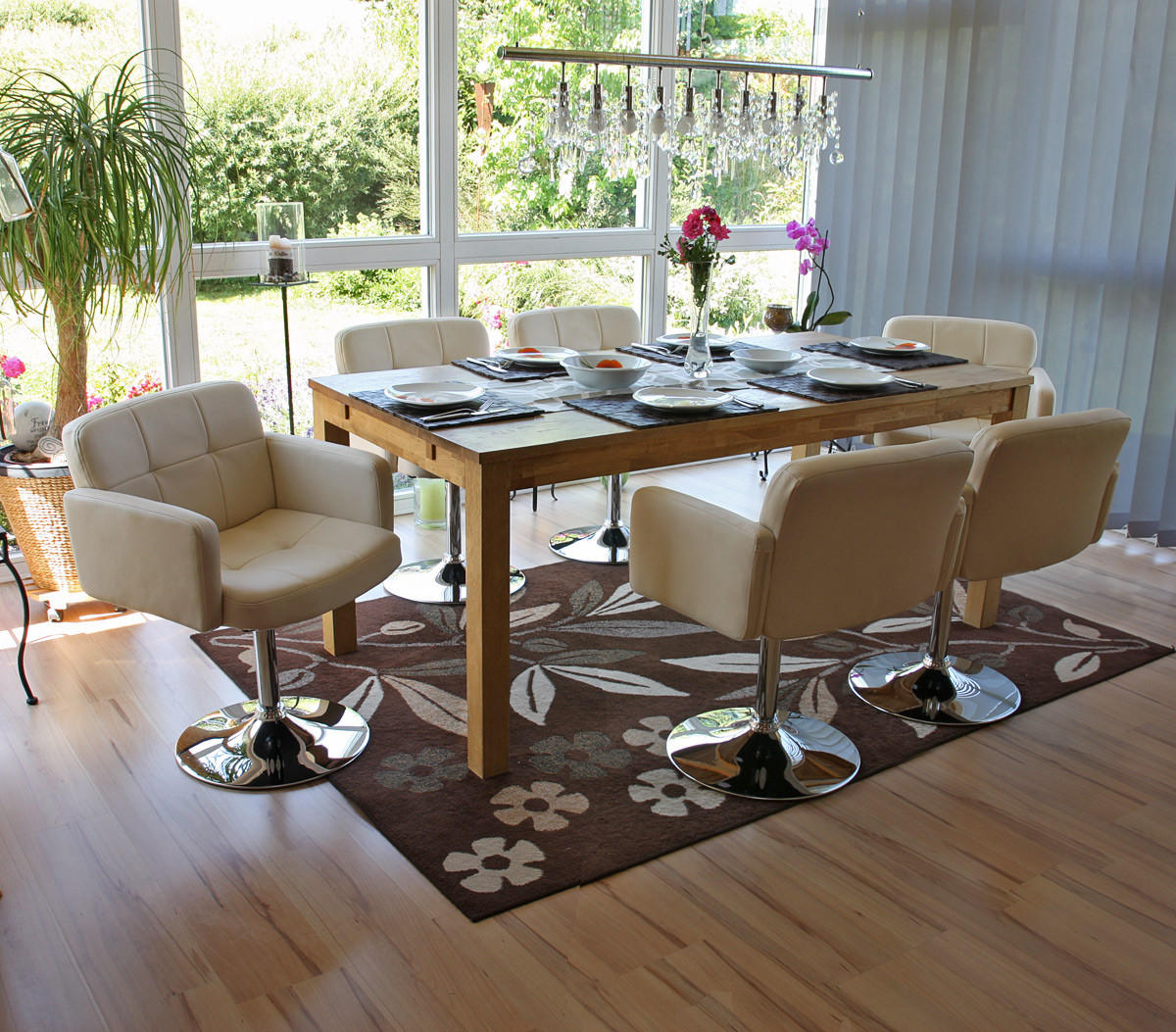 ESSZIMMERSTUHL Beige 6er-Set - Beige, Textil (60/80/55cm) - MCW