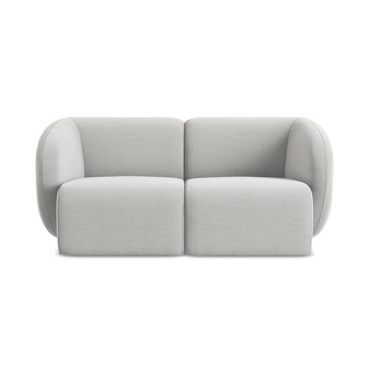 2-SITZER-SOFA Samt Stoff Grau - Silberfarben/Schwarz, Holzwerkstoff/Kunststoff (174/75/94cm) - LaMiaSofa