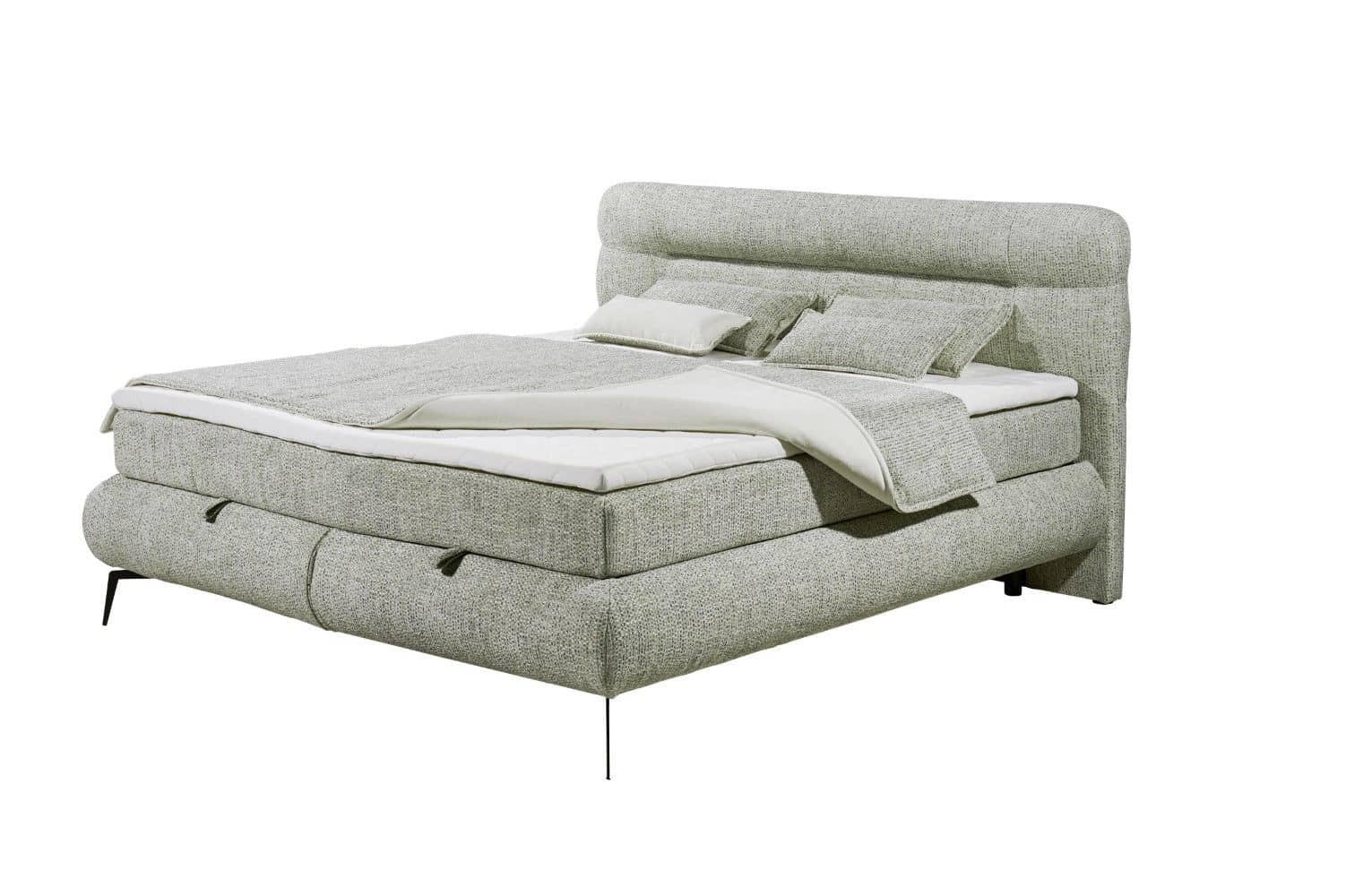 BOXBETT 180x200 inkl. Topper und Bettkasten - Schwarz/Weiß, Holz/Kunststoff (180/200cm) - ed exciting design