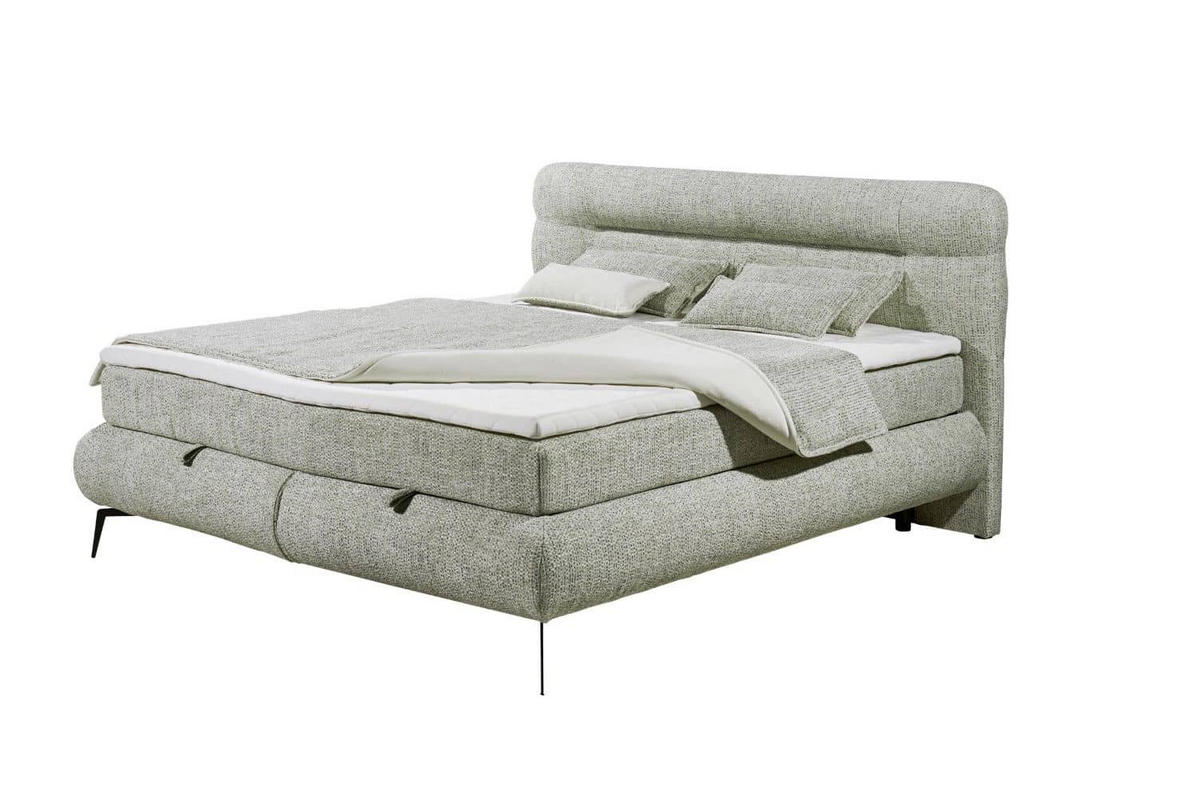 BOXBETT 180x200 inkl. Topper und Bettkasten - Schwarz/Weiß, Holz/Kunststoff (180/200cm) - ed exciting design