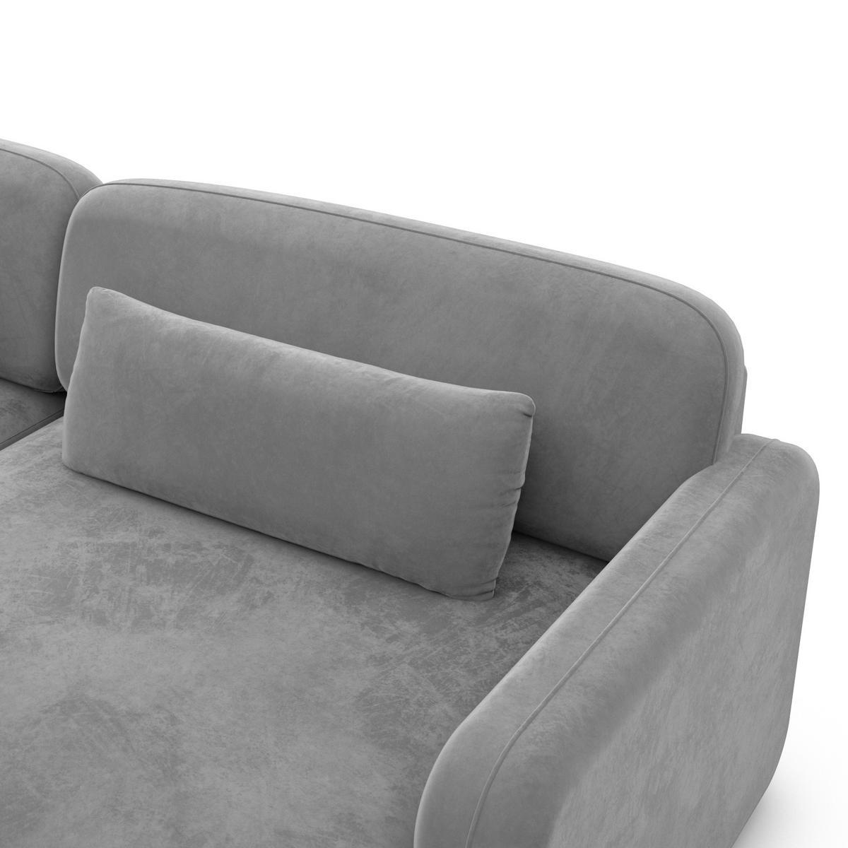 ECKSOFA Valencia L Form Samtstoff Dunkelgrau - Dunkelgrau, Textil (229/229cm) - Sofa Dreams