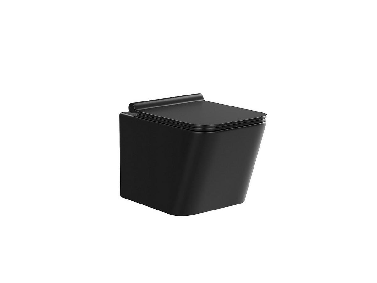 HÄNGE WC - 35.5 cm x 51.5 cm - keramik - schwarz Clemona - Schwarz, Keramik (35.5/34/51.5cm) - Vente-Unique